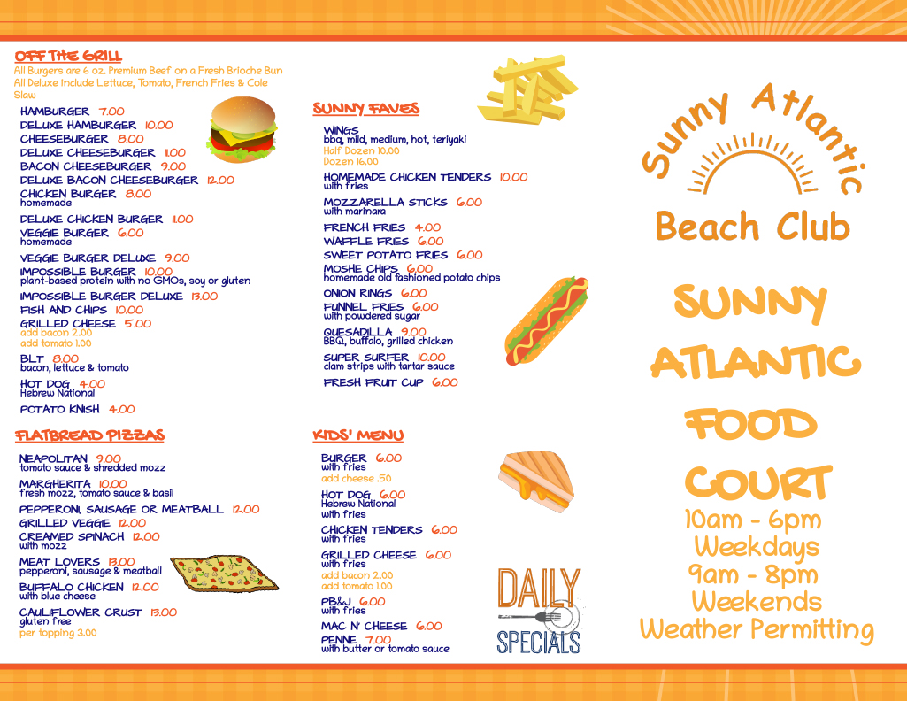 Food & Activities Sunny Atlantic Beach Club